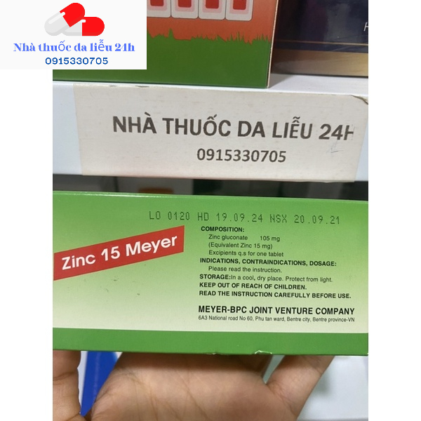ZinC 15 Meyer  Zin C viên uống bổ xung kẽm hộp 100 viên
