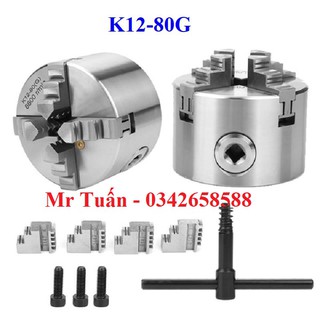 Mâm cặp 4 chấu K12-80G đường kính 80mm