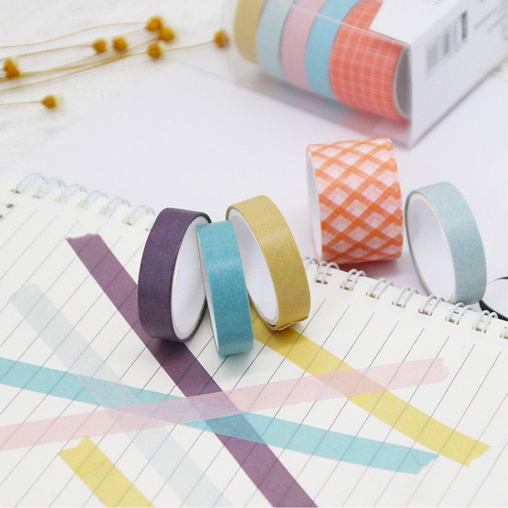 Hộp 10 Cuộn Băng Dính Nhiều Màu Trang Trí Scrapbook