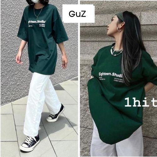 Set đồ đi chơi đi học áo thun EIGH form rộng phối quần kaki dài trơn ống rộng trẻ trung cá tính GUZ
