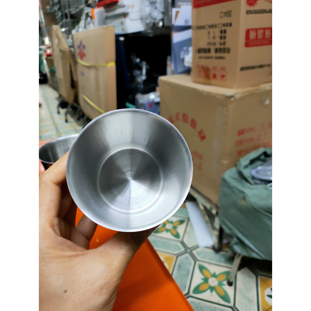 Ly làm đá inox không quai, ca cốc inox không quai, cốc là caramen