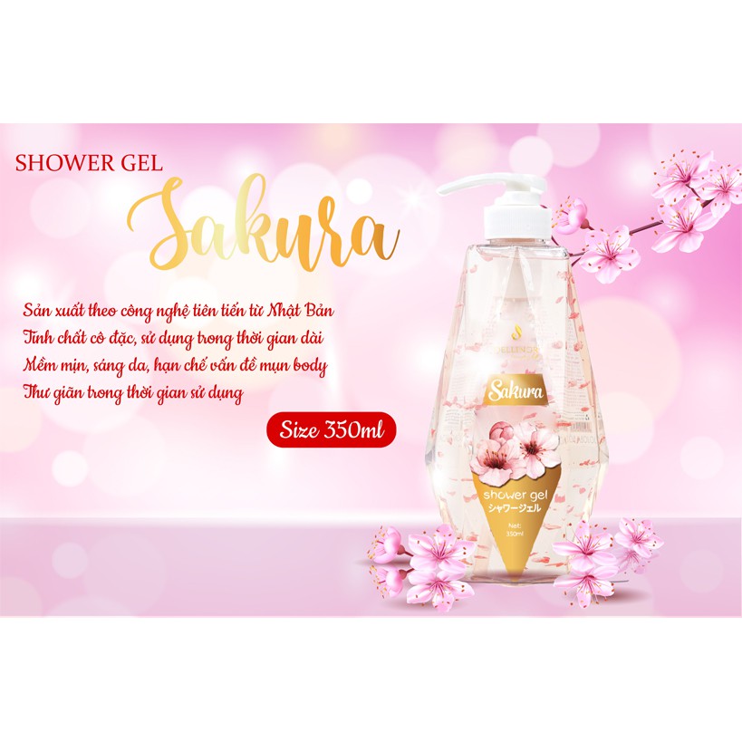 Sữa Tắm Sakura Hương Hoa Anh Đào Dưỡng Trắng Da Làm Mịn Da