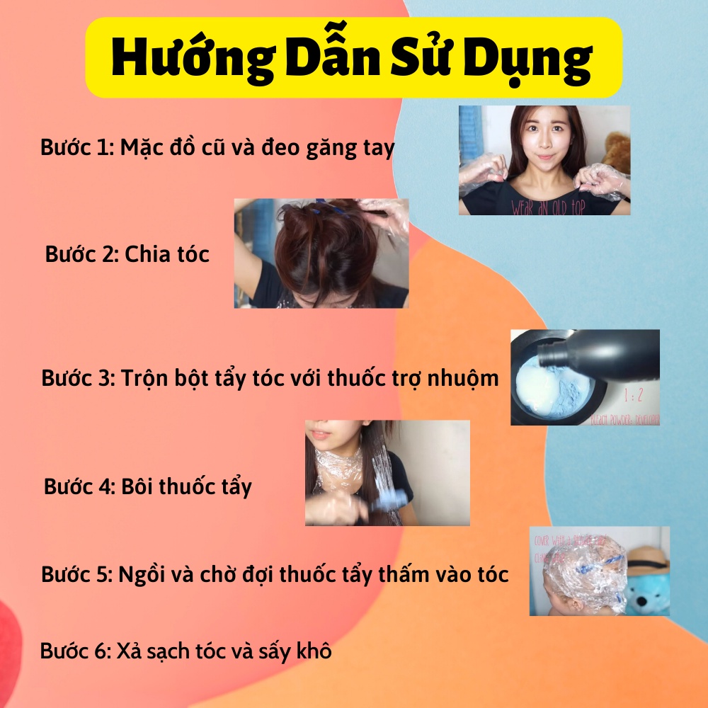 Bột tẩy tóc cao cấp Trắng - Xanh  500g - 100g - 50g