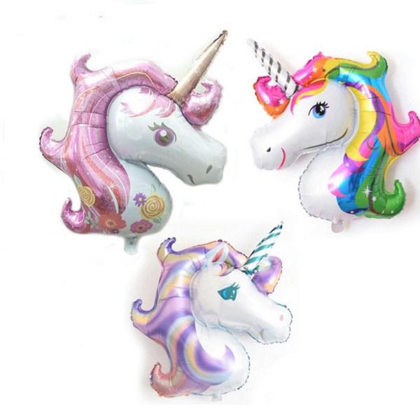 Bóng Nhôm Hình Ngựa Pony, Bóng Kiếng Unicorn Kỳ Lân, Bóng Nilon Ngựa Cầu Vồng Trang Trí Tiệc Sinh Nhật