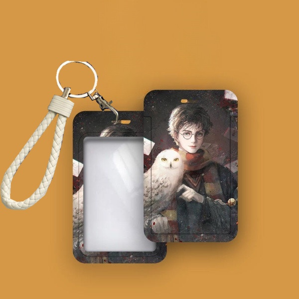 Bộ Vỏ Bọc Thẻ ID + Dây Đeo In Hình Truyện Tranh Harry Potter / Hermione / Lá Thư Pháp / Sesame Street