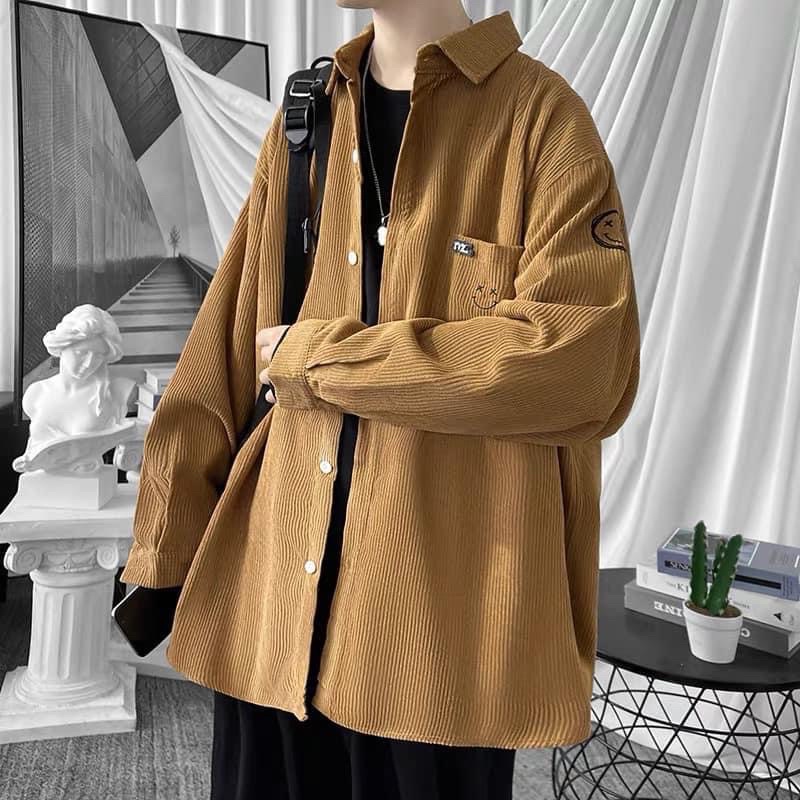 SƠMI NHUNG TĂM VINTAGE MẶT CƯỜI