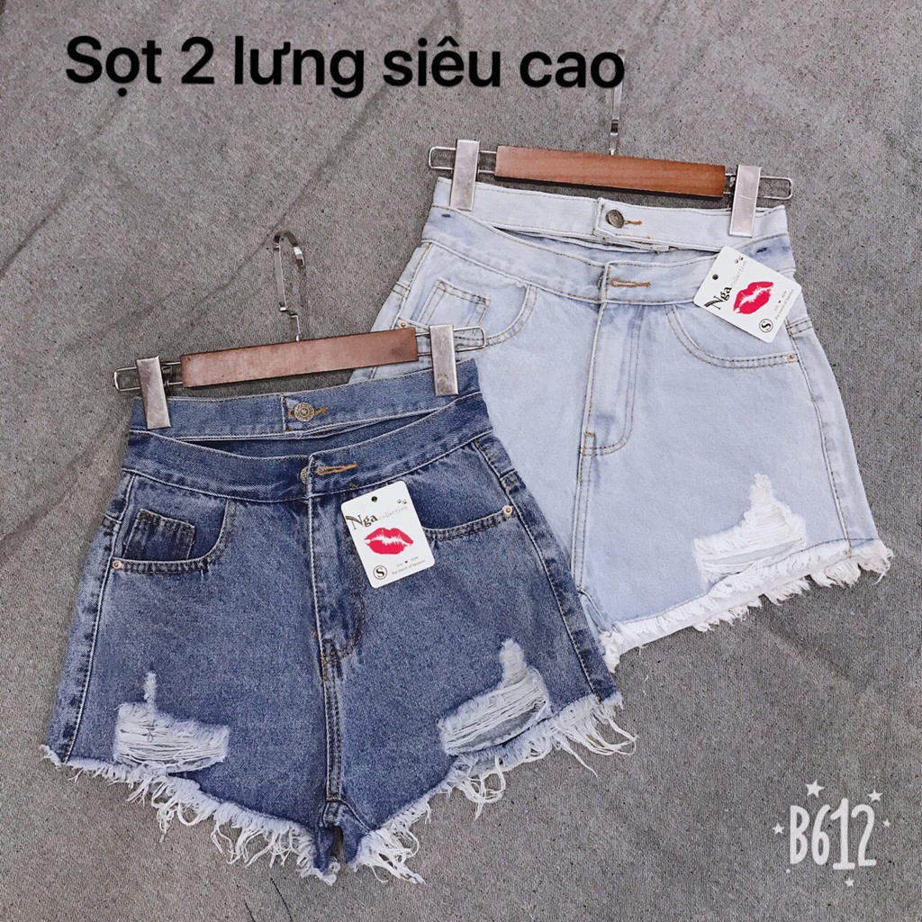 Quần short jean 2 lưng kiểu hàn quốc