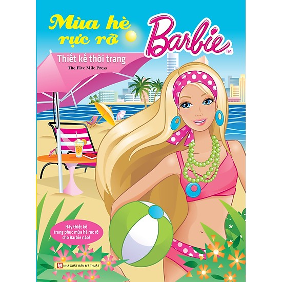 Sách Bóc Dán Hình - Barbie Thiết Kế Thời Trang - Kích Thước A4, In Màu, Bộ 10 Quyển