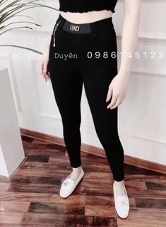 (XẢ HÀNG) QUẦN LEGGING PHA CẠP CHUN SANG CHẢNH