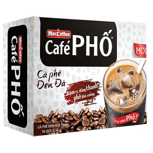 Cafe Phố Đen Đá MacCoffee (10 Gói x 16g)