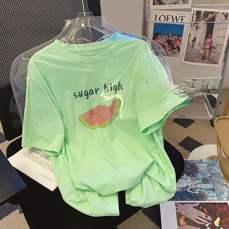 Áo Thun Tay Ngắn Hoạ Tiết Trái Cây Thiết Kế Sáng Tạo Cho Phái Nữ