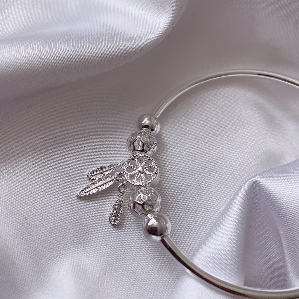 Lắc tay bạc nữ 925, vòng tay nữ bạc nhã nhặn, cá tính SUNF02 | BigBuy360 - bigbuy360.vn