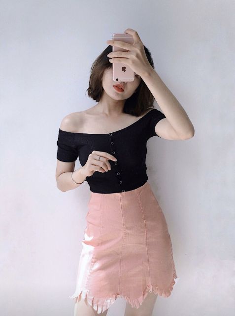 Chân váy kaki răng cưa body gồm 3 size Sml