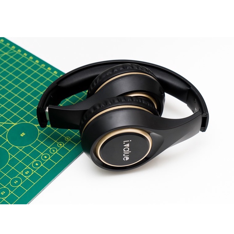 Tai nghe bluetooth choàng đầu chụp tai ivalue A8 có mic đàm thoại - Hàng chính hãng