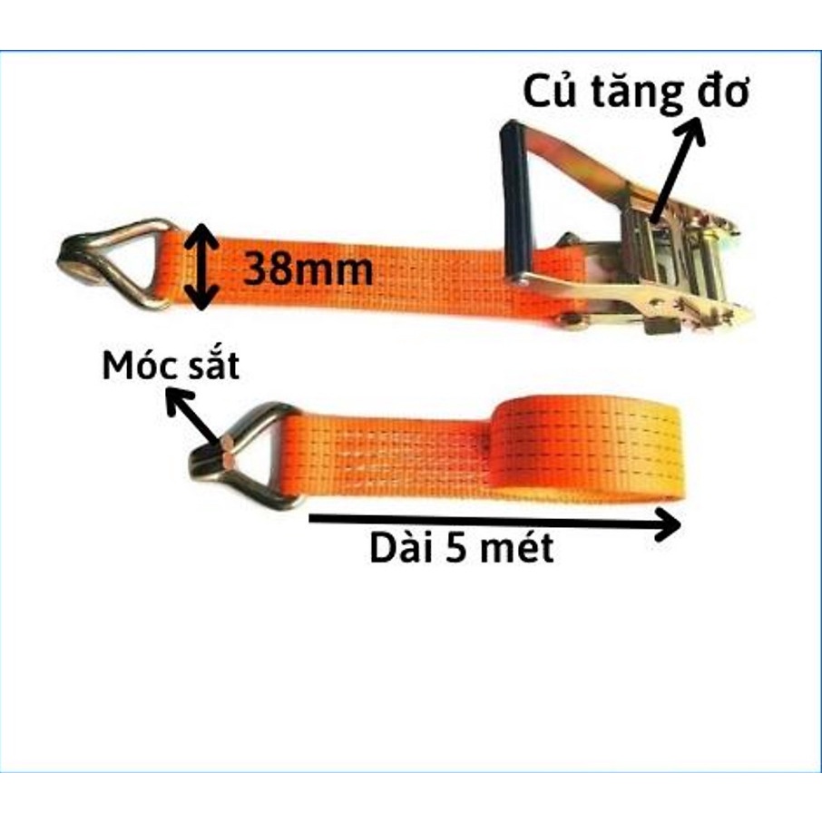 Dây chằng tăng đơ 38mm dài 3m, 5m, 6m, 8m, 10m tải trọng 2 tấn CÁP THÉP THÁI BÌNH VINA