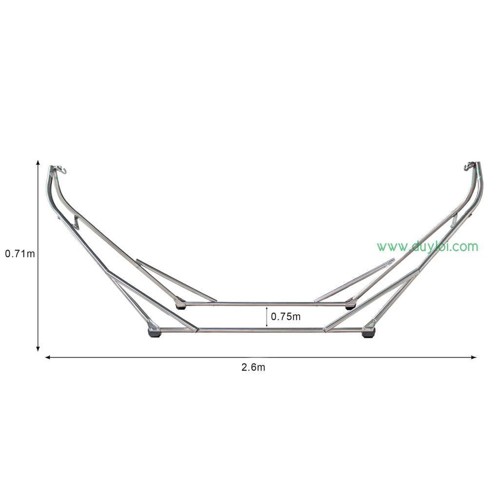 Khung võng Duy Lợi Inox - CỠ LỚN ( Không bao gồm võng lưới)