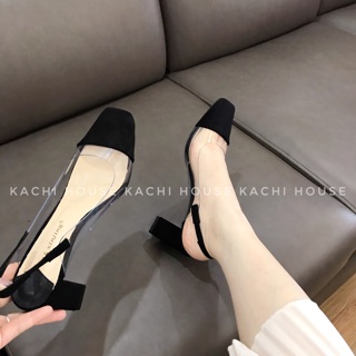 Giày quai sau gót vuông