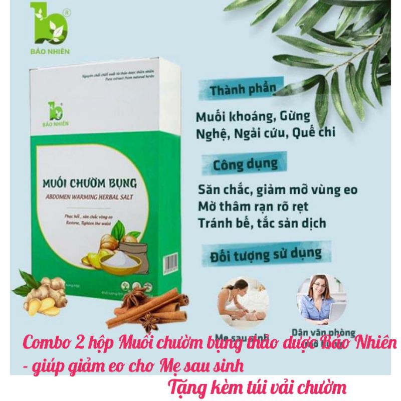 Combo 2 hộp Muối chườm bụng thảo dược Bảo Nhiên - giúp giảm eo cho Mẹ sau sinh (Việt Nam)