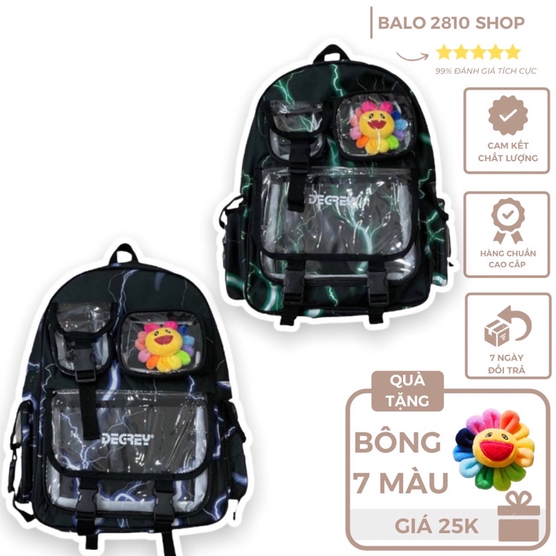 Balo Degrey Thunder Green Blue Backpack 2810 Clothes Shop Balo Degrey Đi Học Sấm Sét Xanh Ulzzang Unisex