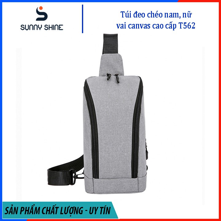 Túi đeo ché nam, nữ vải canvas cao cấp, viền chữ U đẹp mắt, dùng đi làm, đi chơi, dây đeo tùy chỉnh T562