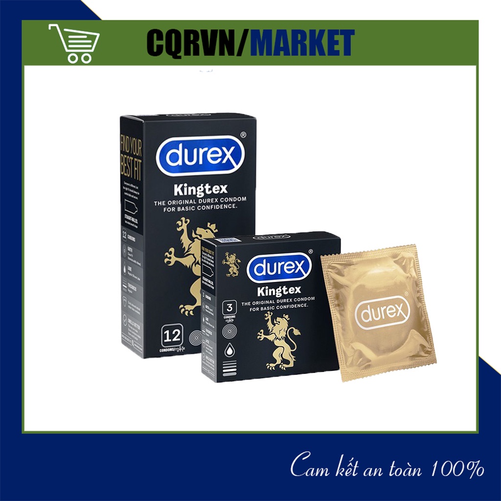 Bao cao su DUREX KINGTEX 49mm , bcs kéo dài thời gian quan hệ cho nam giới