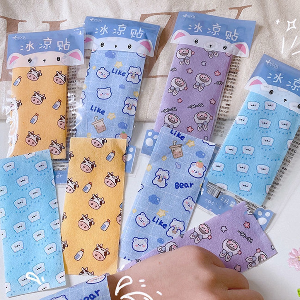 Đệm Gel Làm Mát Bằng Vải Không Dệt In Hoạt Hình Hydrogel Dùng Một Lần