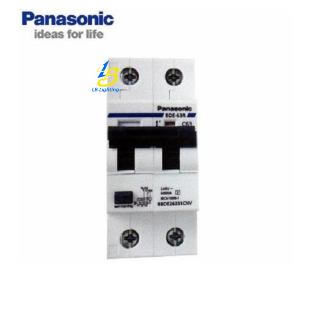 Cầu dao MCB, Áp tô mát  2P 40A bảo vệ quá tải và ngắt mạch Panasonic - Lê Bùi Lighting