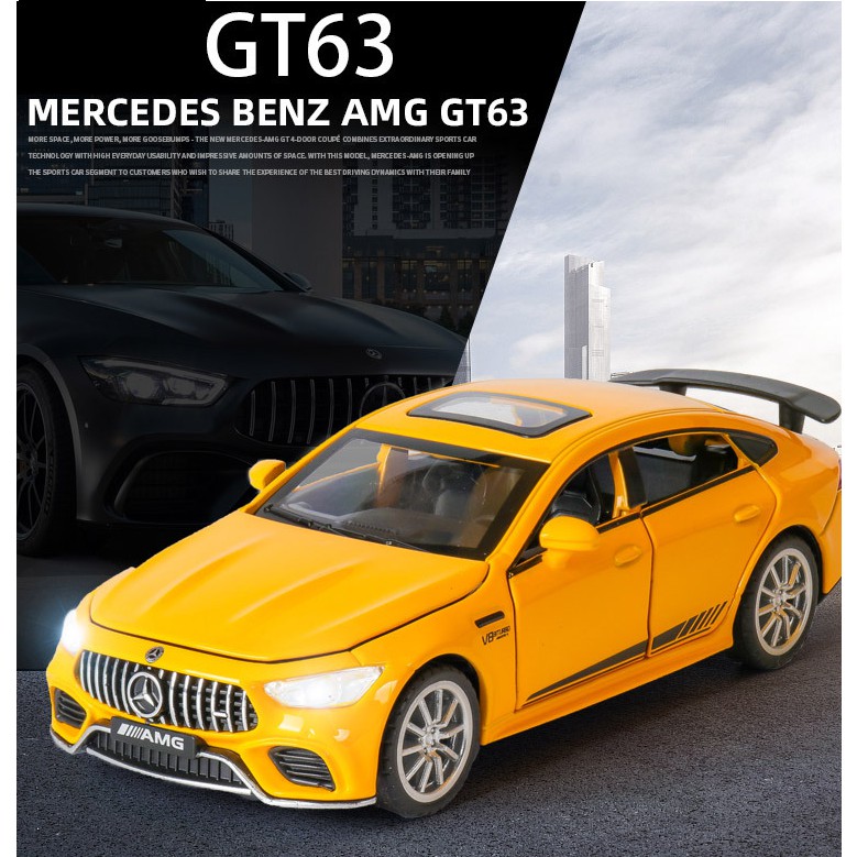 Xe ô tô đồ chơi trẻ em Mercedes AMG GT63S mô hình tỉ lệ 1:32 bằng kim loại có âm thanh và đèn mở các cửa