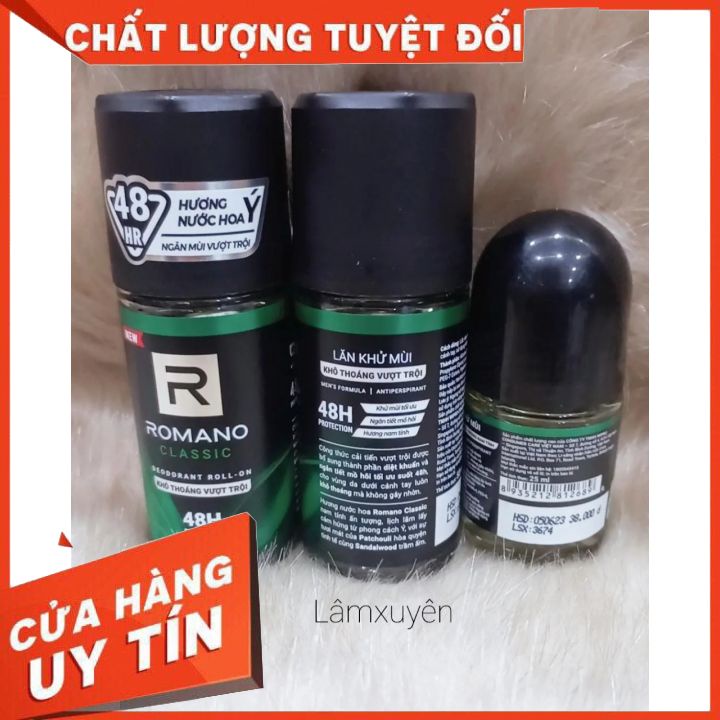 Lăn Khử Mùi ROMANO NAM 50ML _20ML cung cấp hàng 100% chính hãng  giảm tiết mồ hôi ,mùi hương nam tính giữ lâu