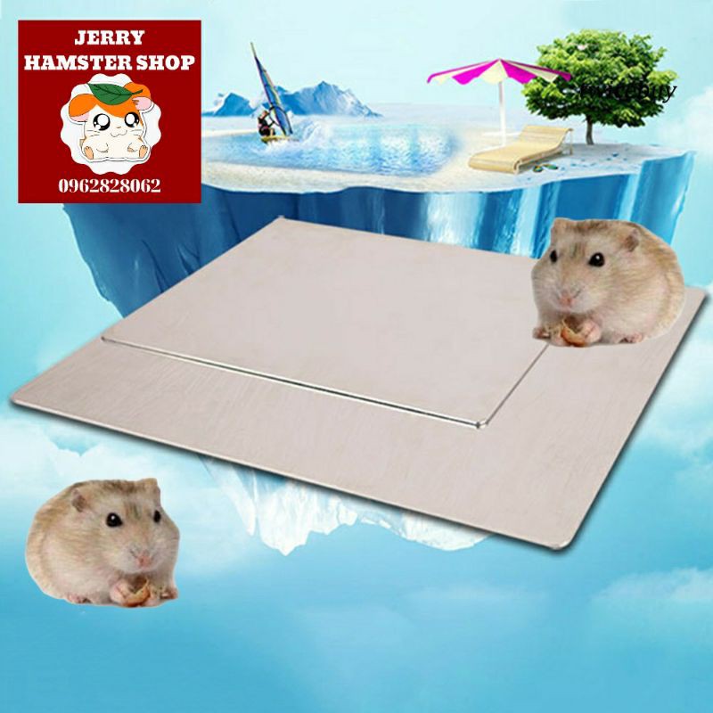 Tấm nhôm làm mát cho hamster và thú cưng nhỏ 12x8cm