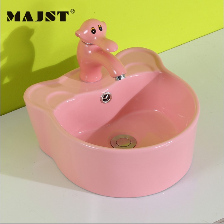 Chậu rửa tay tai gấu trẻ em, Lavabo tai gấu trẻ em MAJST