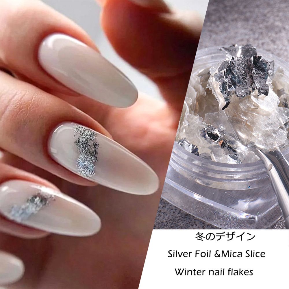 1 Hộp Kim Sa Lá Nhôm Lấp Lánh Trang Trí Móng Tay Mùa Đông|Lá Kim Tuyến Trang Trí Móng Tay