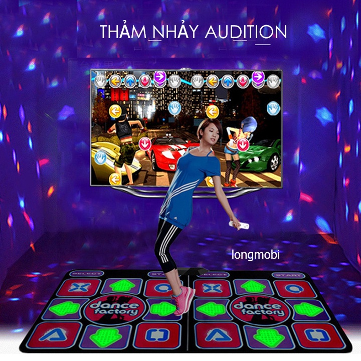 Thảm nhảy thông minh Audition HDMI, 2 tay cầm không dây, Hỗ Trợ Game Vận Động Moden Mới Nhất