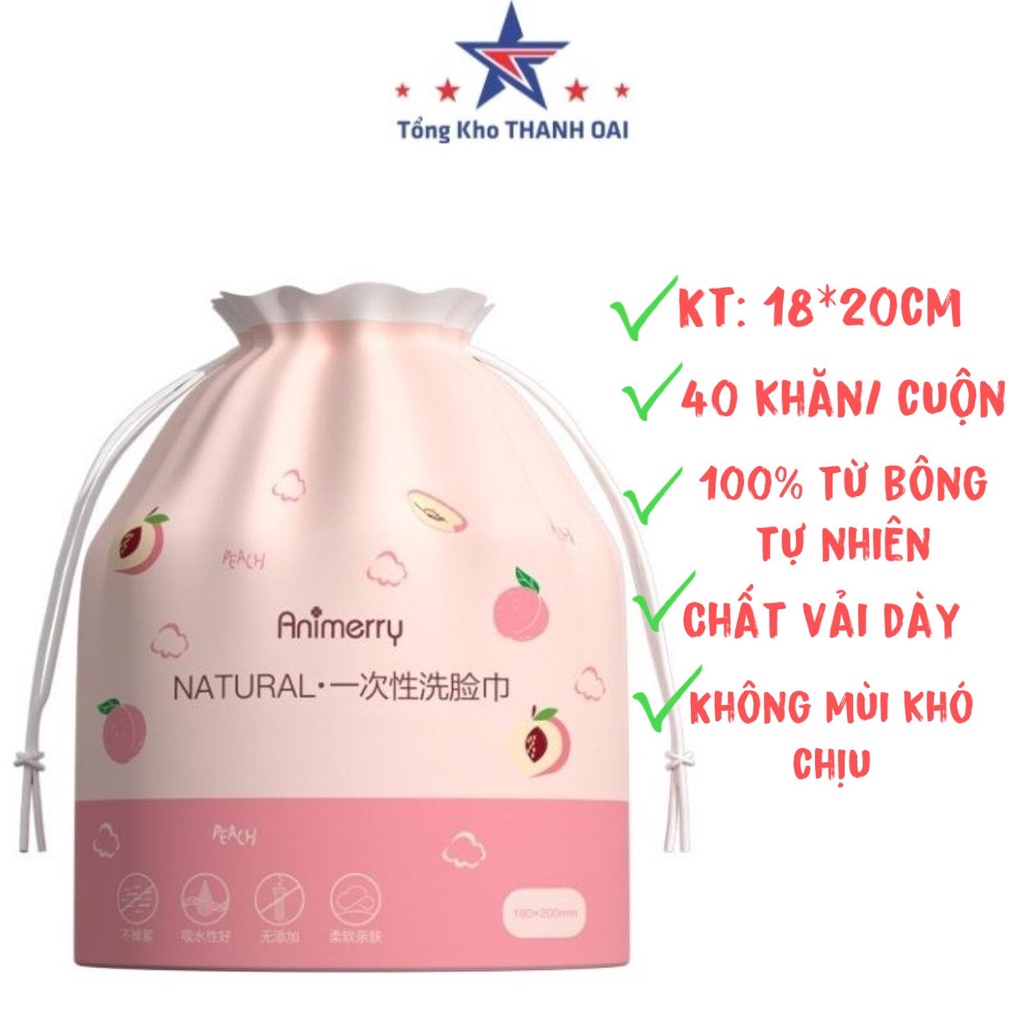 Khăn mặt khô Animerry dùng 1 lần lau khô, lau ướt , Giấy lau mặt dùng một lần tiện lợi