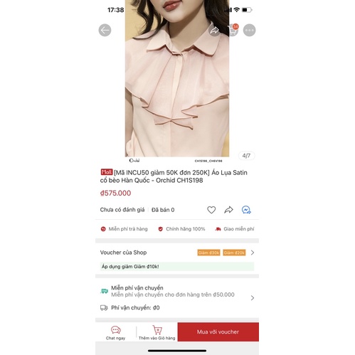 Pass áo sơ mi lụa Orchid size S