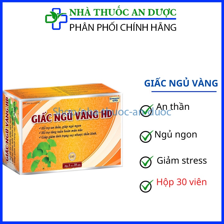 Viên uống Giấc Ngủ Vàng HD giúp ngủ ngon giảm căng thẳng - Hộp 30 viên