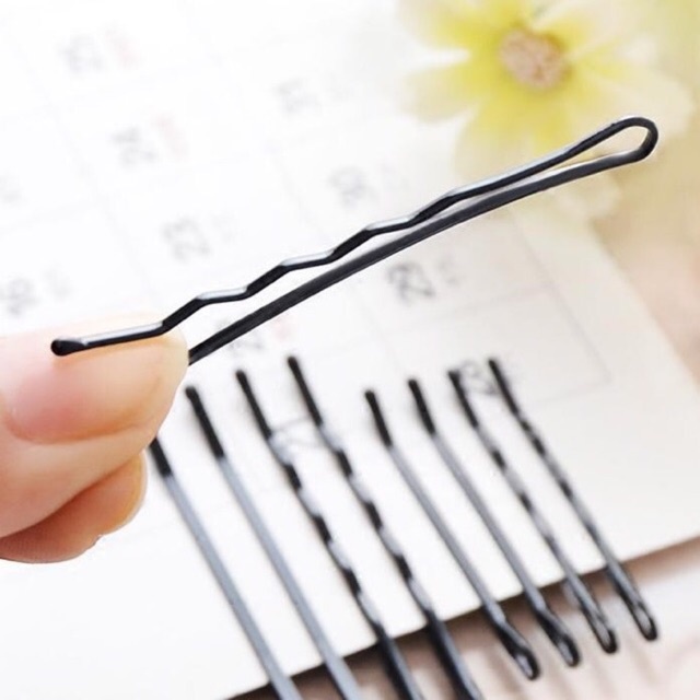 Kẹp Tóc Kẹp Tăm Vỉ 60 Cây Cho Bạn Gái Màu Đen