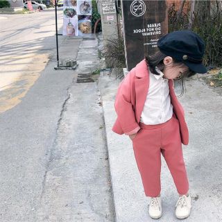 Set bộ vest hồng Quảng Châu cao cấp cho bé gái