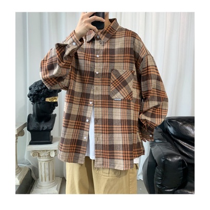 Áo khoác sơ mi flannel sơ mi unisex nam nữ sọc caro màu đỏ đen SM05