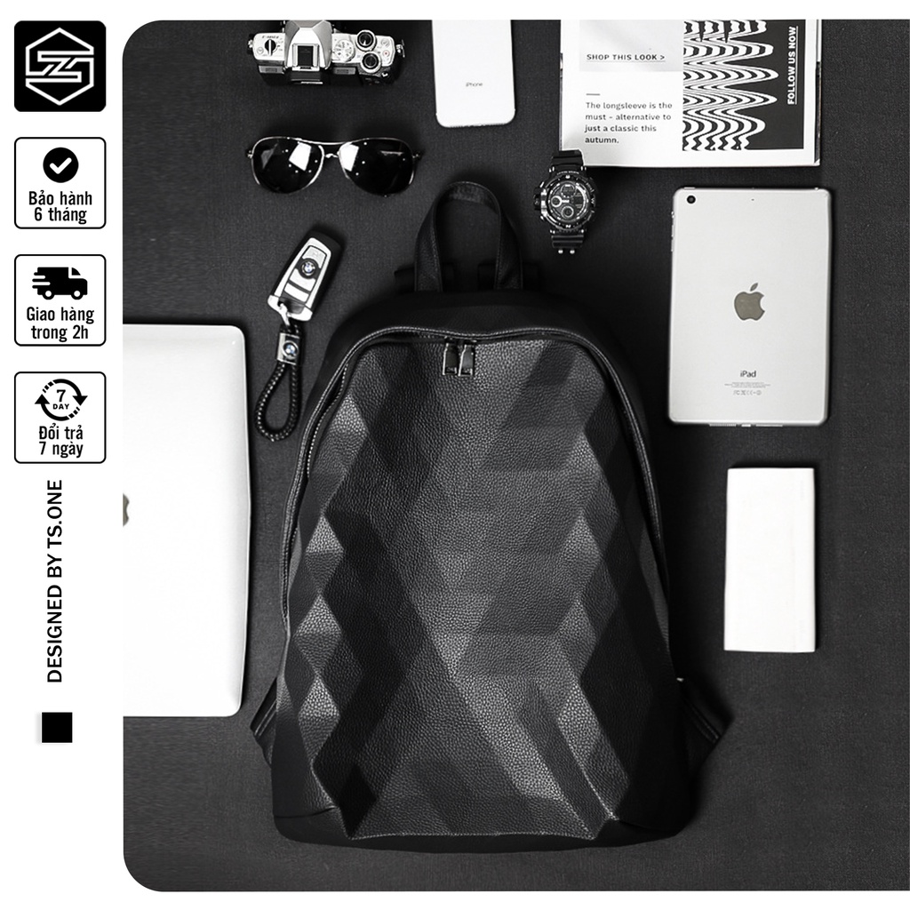 Balo da nam nữ unisex cao cấp TS.ONE đựng laptop 15,6 inch thời trang phù hợp sinh viên đi học đi chơi đi làm du lịch ph