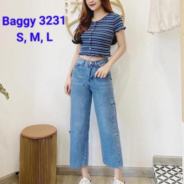 [ BIG SALE  ] Quần Jean Nữ Baggy ống buông 230 - Rách 2 Sườn  - Sành Điệu  , Cá Tính - Phong Cách BADGIRL | BigBuy360 - bigbuy360.vn