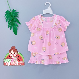 Bộ tole đùi bé gái shop mẹ dưa hấu, bộ lanh cộc tay bé gái 8-32kg