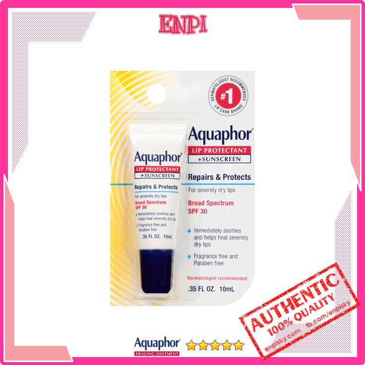 Son dưỡng có SPF30 Aquaphor Lip Protectant + Sunscreen