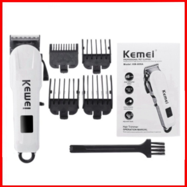 Tông đơ cắt tóc không dây chuyên nghiệp KEMEI KM- 809A |  Máy hớt tóc cầm tay cao cấp gia đình - Tặng kèm kéo, đèn, áo.