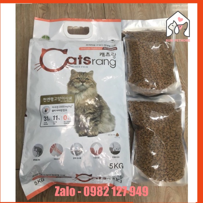 Thức ăn hạt cho mèo Catsrang túi chiết 1kg