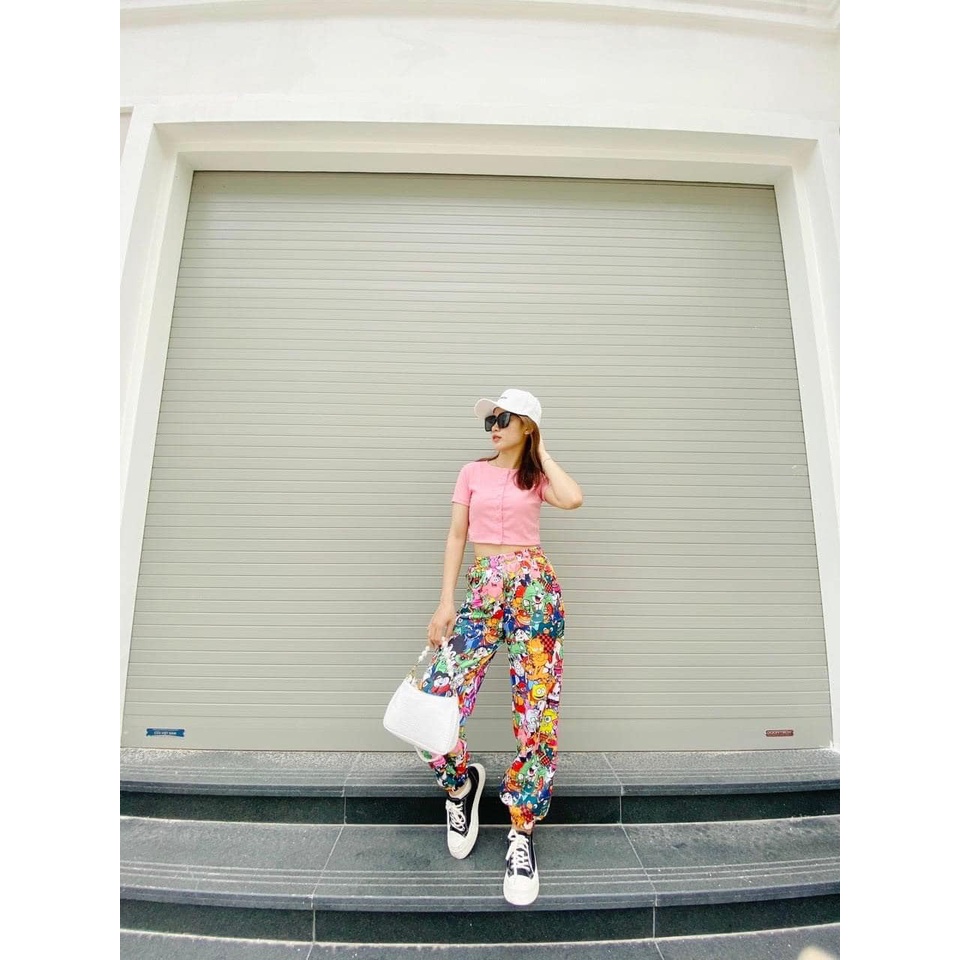 Quần Jogger Ống Rộng Unisex họa tiết cartoon hoạt hình dễ thương MS01 - THE F BRAND