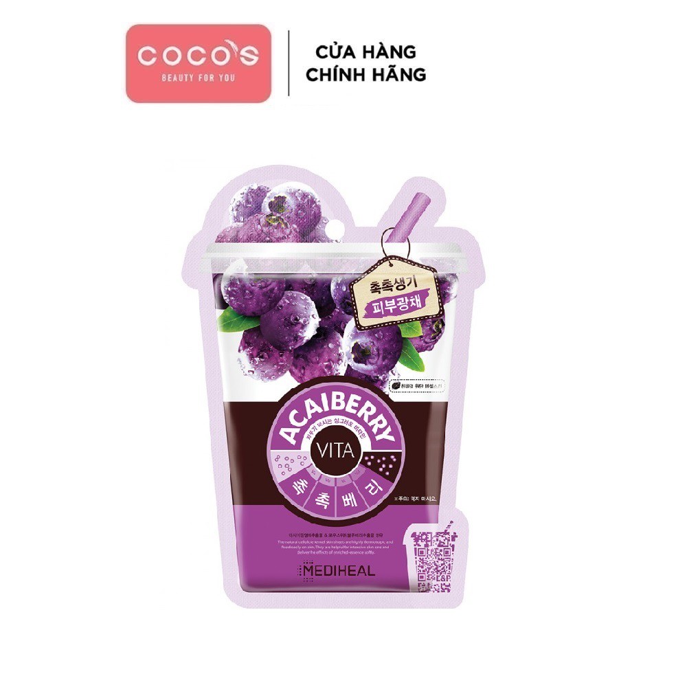 Mặt nạ tinh chất Acaiberry ngăn ngừa lão hóa giúp da dàn hồi Mediheal Vita Mask 20ml - [ACAIBERRY]