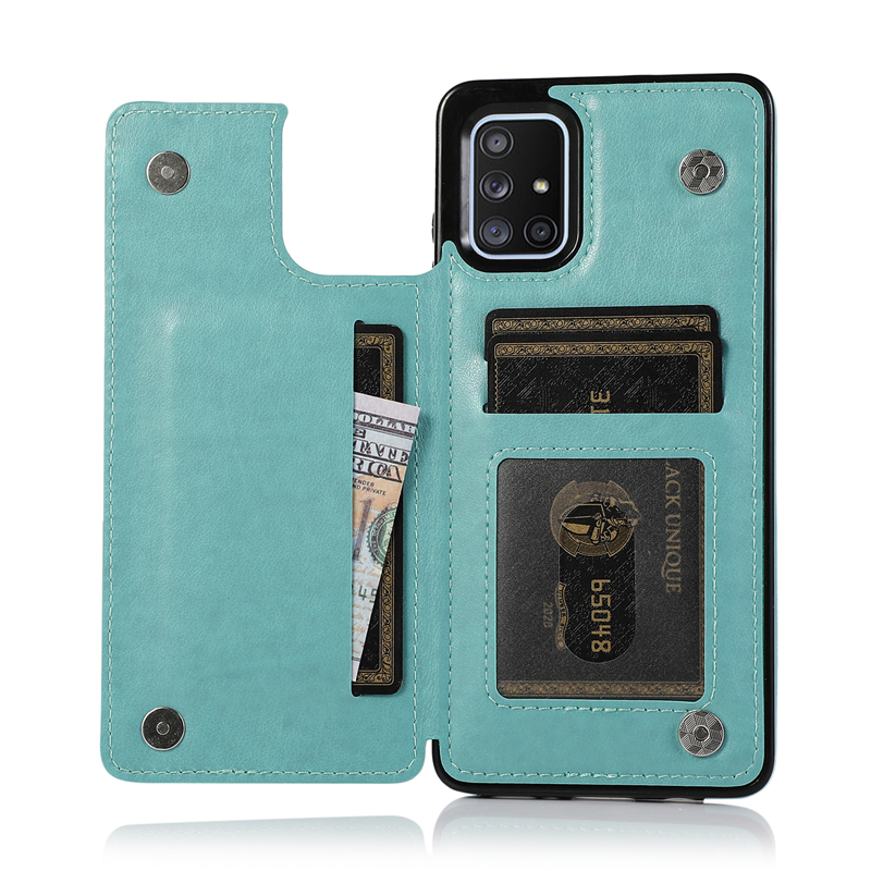 Bao da điện thoại kèm ngăn đựng thẻ họa tiết mandala khóa bấm cho Samsung A91/S10 A81/Note10 Lite A71 A51 A70