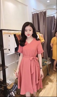 ĐẦM XÒE VÁY XÒE DÀI CỔ TIM CỘT EO ĐẸP 2019