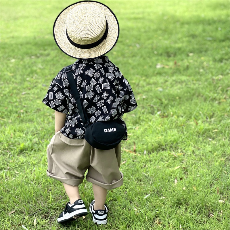 Cậu Bé 1-8 TuổI Retro áo Sơ Mi NgắnTay